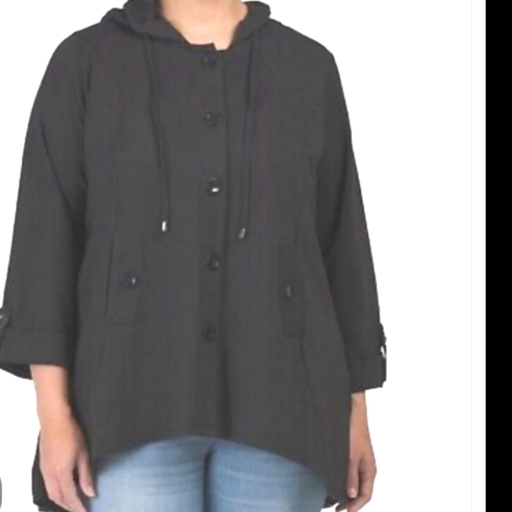 Christian Siriano Ponte A Line Charcoal Jacket